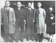 1929년 일본 동경에서 열린 제3회 범태평양회의에 참석했던 멤버들, 왼쪽부터 백관수,고하,윤치호,유억겸,김활란이다