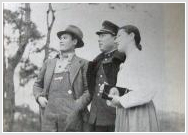 <군용열차>(1938) 배우들, 왼쪽부터 독은기, 왕평, 문예봉