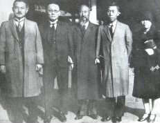 1929년 일본 동경에서 열린 제3회 범태평양회의에 참석했던 멤버들, 왼쪽부터 백관수,고하,윤치호,유억겸,김활란이다