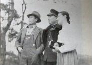[군용열차](1938) 배우들, 왼쪽부터 독은기, 왕평, 문예봉